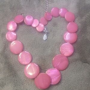 Charming Charlie Radiant Pink Disc Necklace
